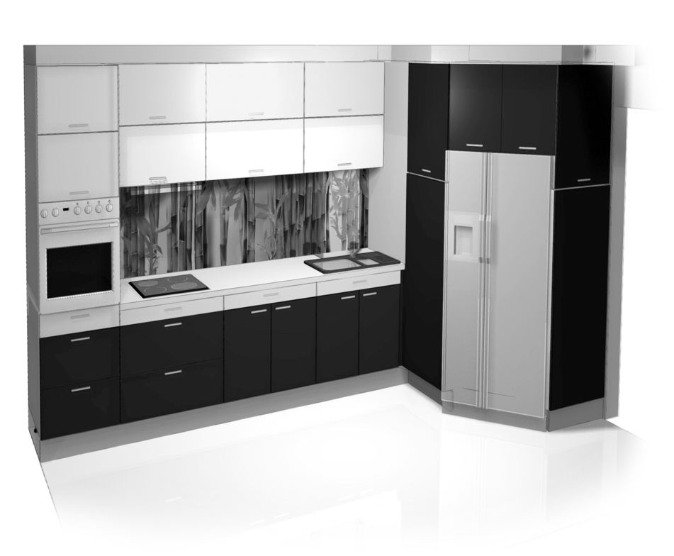 черно белая кухня дизайн